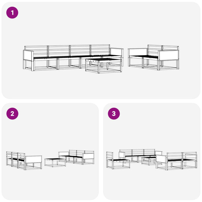 Set de canapele de exterior 7 pcs natural Lemn Solid de Acacia WALTI