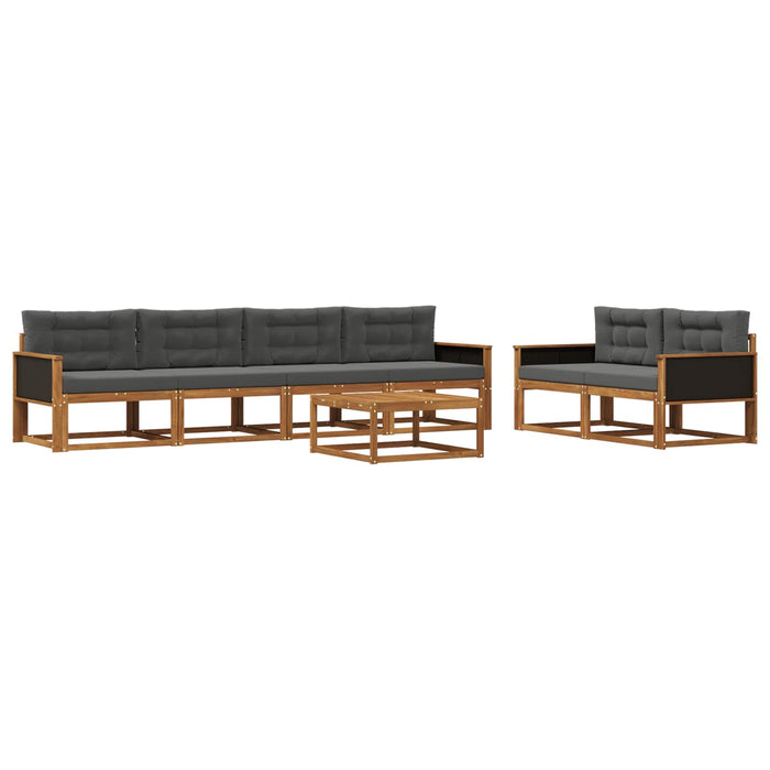 Set de canapele de exterior cu pernă 7 pcs Natural și Antracit WALTI