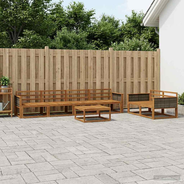 Set de canapele de exterior 7 pcs natural Lemn Solid de Acacia WALTI