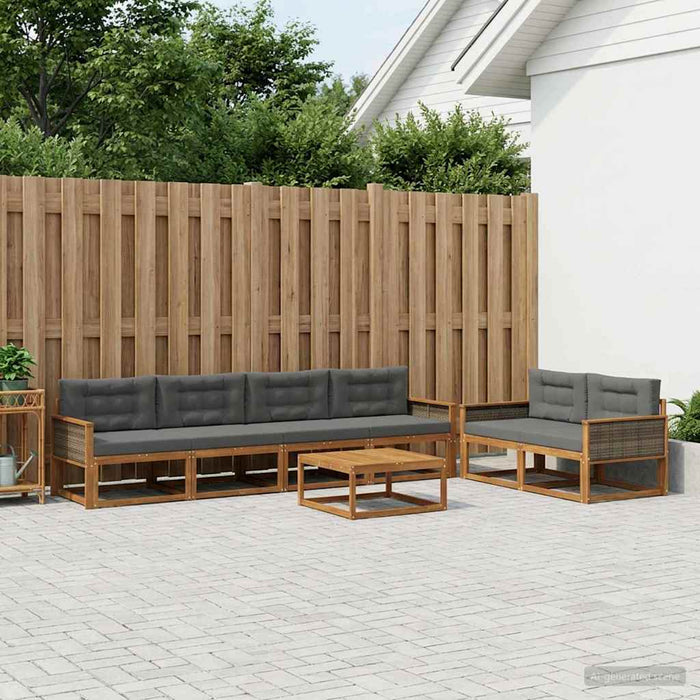 Set de canapele de exterior 7 pcs Natural și Antracit WALTI