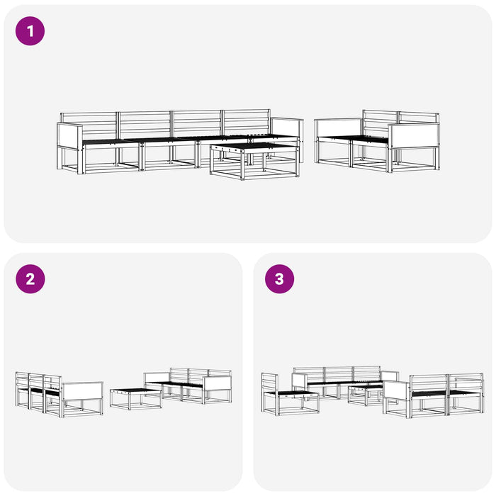Set de canapele de exterior 7 pcs natural Lemn Solid de Acacia WALTI