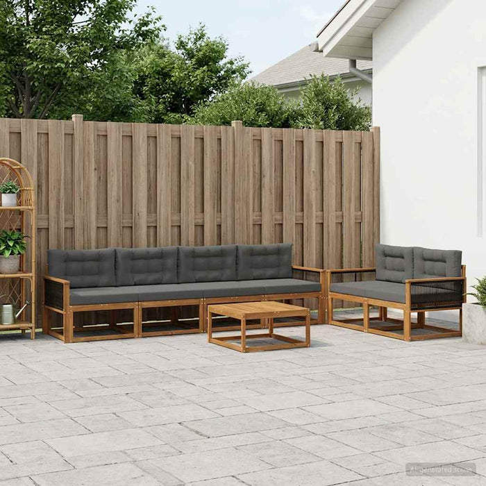 Set de canapele de exterior cu pernă 7 pcs Natural și Antracit WALTI