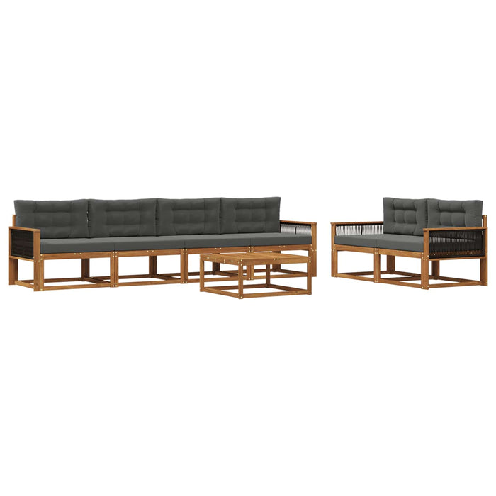 Set de canapele de exterior cu pernă 7 pcs Natural și Antracit WALTI