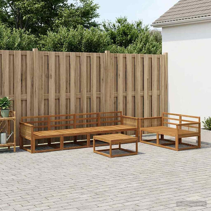 Set de canapele de exterior 7 pcs natural Lemn Solid de Acacia WALTI