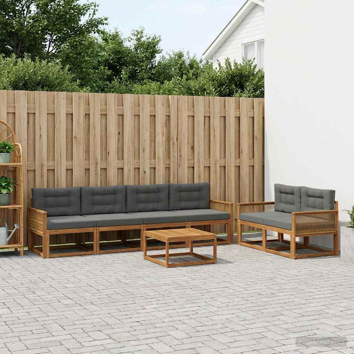 Set de canapele de exterior cu pernă 7 pcs Natural și Antracit WALTI