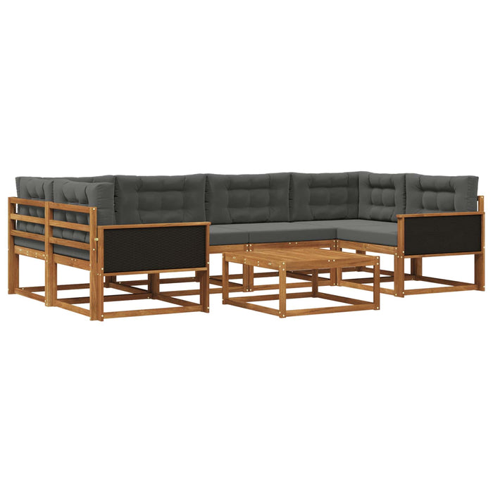Set de canapele de exterior cu pernă 7 pcs Natural și Antracit WALTI