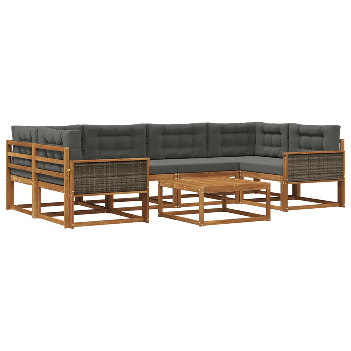 Set de canapele de exterior cu pernă 7 pcs Natural și Antracit WALTI