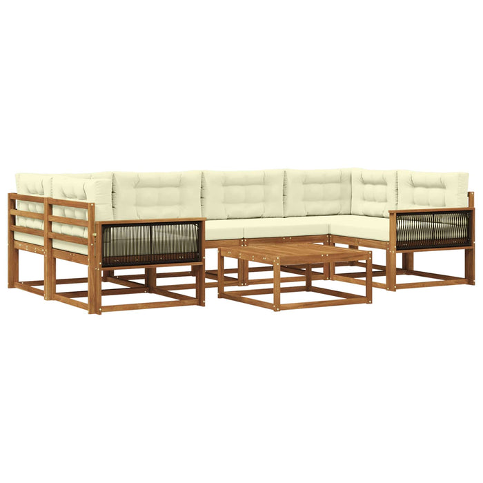 Set de canapele de exterior cu pernă 7 pcs Natural și Crem WALTI