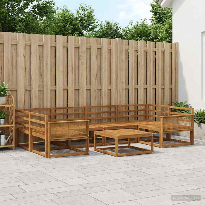 Set de canapele de exterior 7 pcs natural Lemn Solid de Acacia WALTI