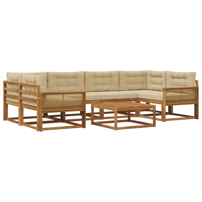 Set de canapele de exterior cu pernă 7 pcs Natural și Bej WALTI