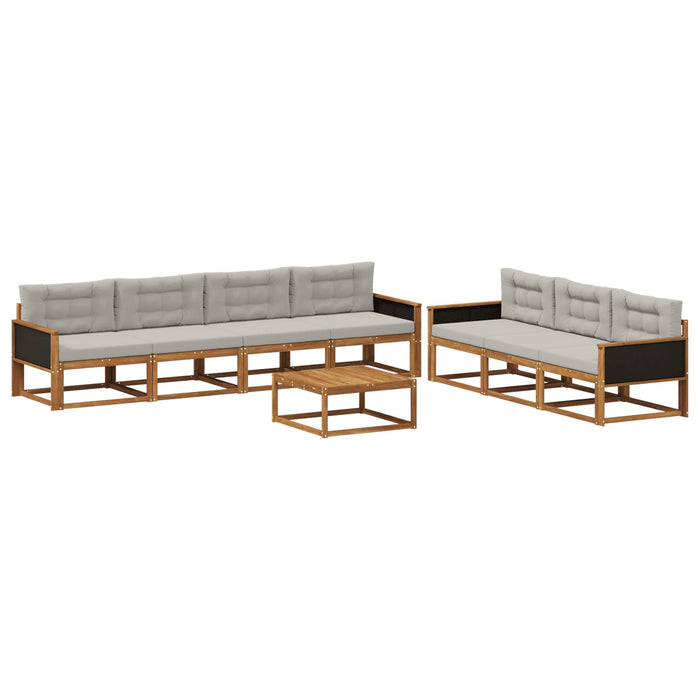 Set de canapele de exterior 8 pcs Natural și Gri deschis WALTI