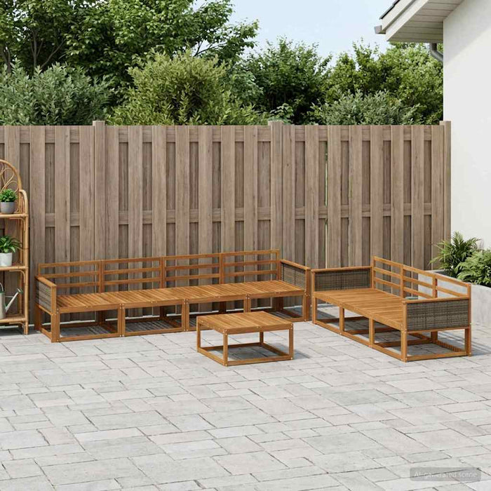 Set de canapele de exterior 8 pcs natural Lemn Solid de Acacia WALTI