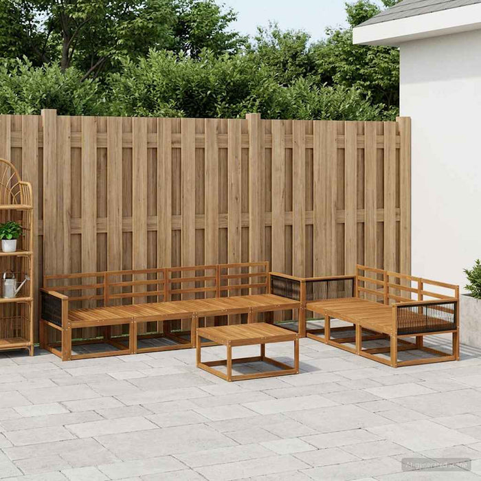Set de canapele de exterior 8 pcs natural Lemn Solid de Acacia WALTI
