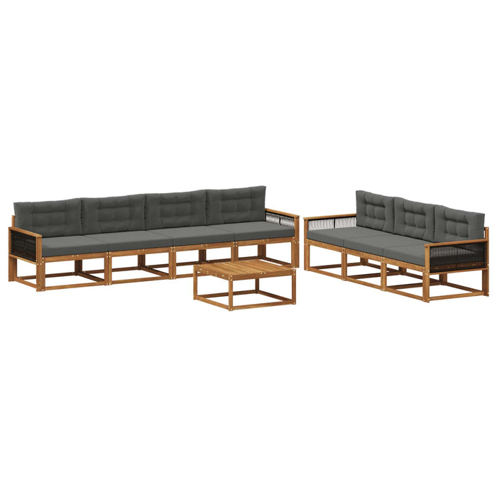 Set de canapele de exterior cu pernă 8 pcs Natural și Antracit WALTI