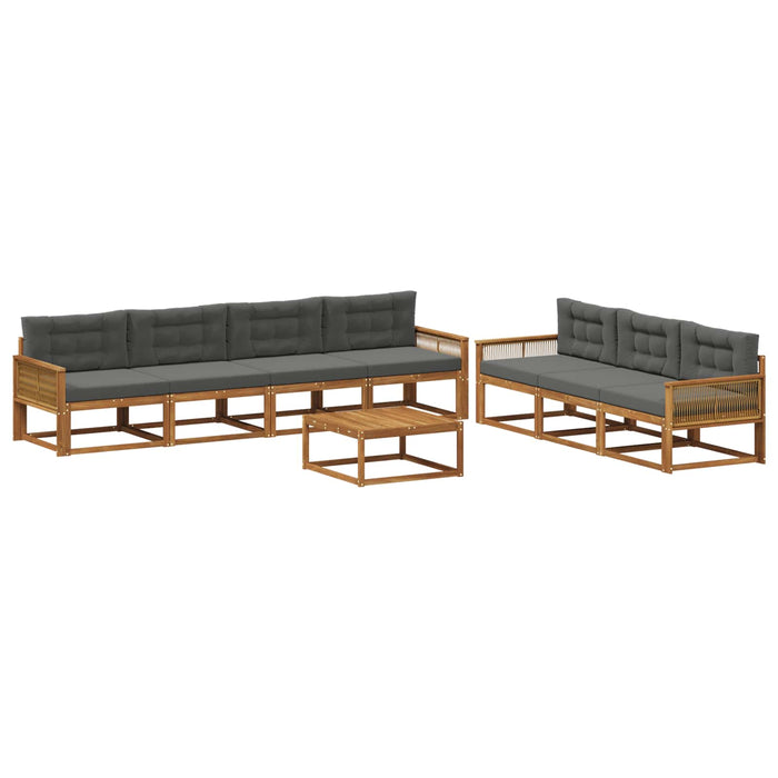 Set de canapele de exterior cu pernă 8 pcs Natural și Antracit WALTI