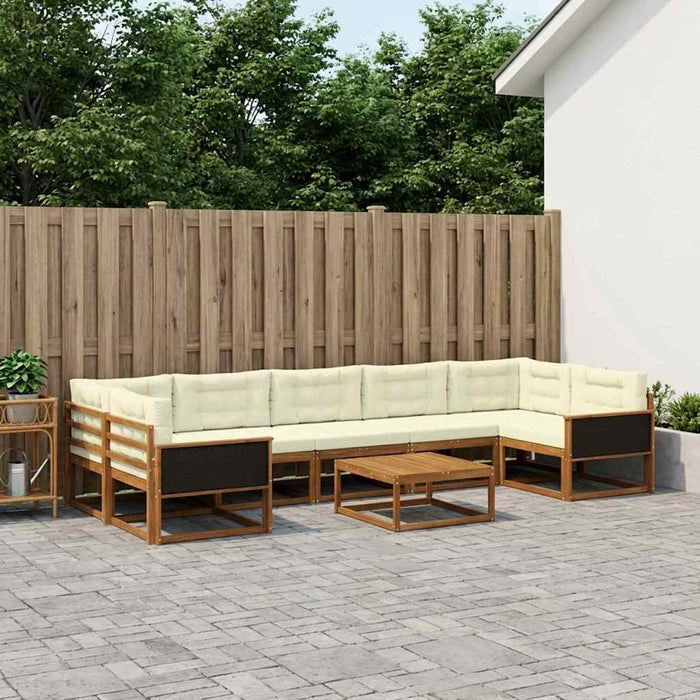 Set de canapele de exterior 8 pcs Natural și Crem WALTI