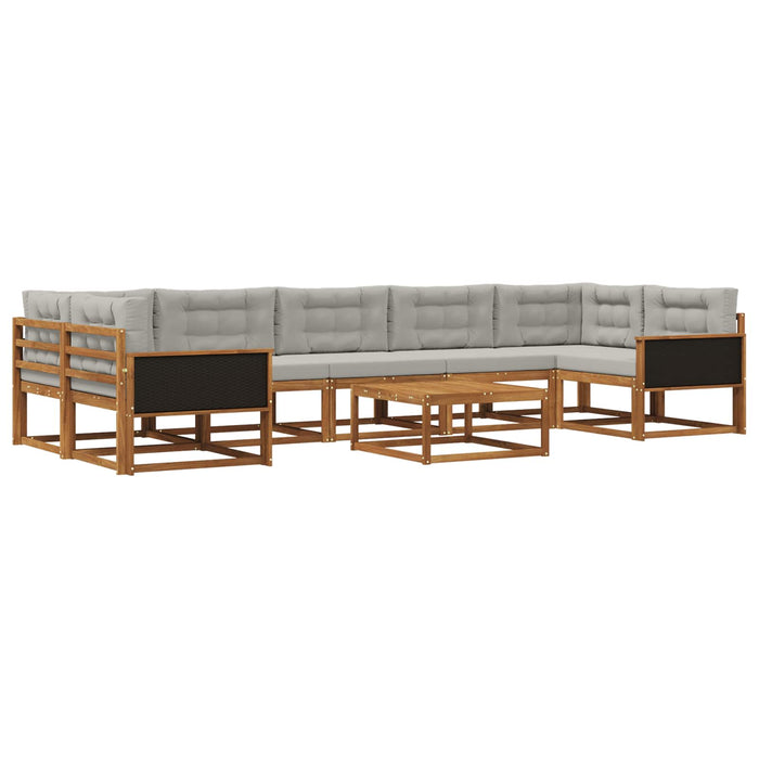 Set de canapele de exterior 8 pcs Natural și Gri deschis WALTI
