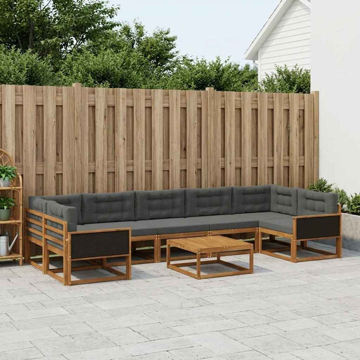 Set de canapele de exterior cu pernă 8 pcs Natural și Antracit WALTI