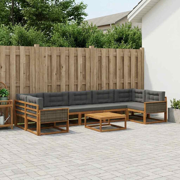 Set de canapele de exterior cu pernă 8 pcs Natural și Antracit WALTI