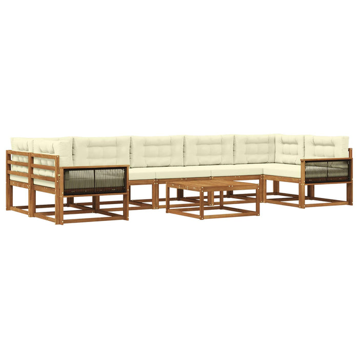 Set de canapele de exterior cu pernă 8 pcs Natural și Crem WALTI
