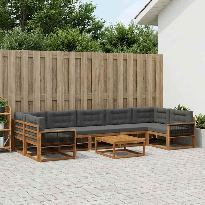 Set de canapele de exterior cu pernă 8 pcs Natural și Antracit WALTI