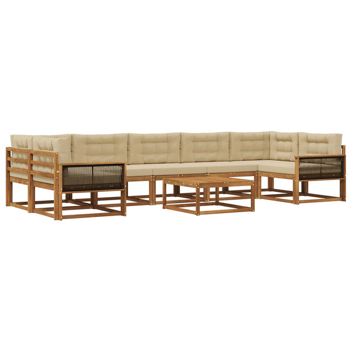Set de canapele de exterior 8 pcs Natural și Bej WALTI