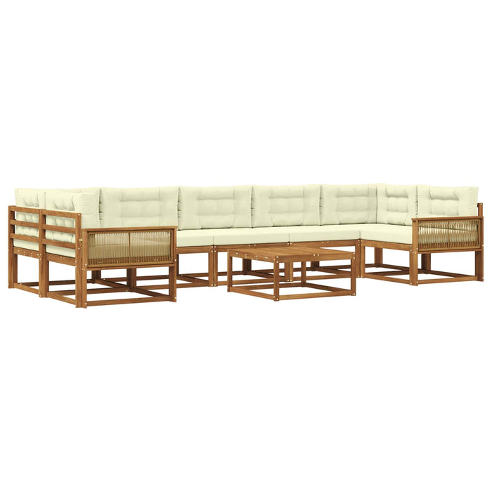 Set de canapele de exterior cu pernă 8 pcs Natural și Crem WALTI