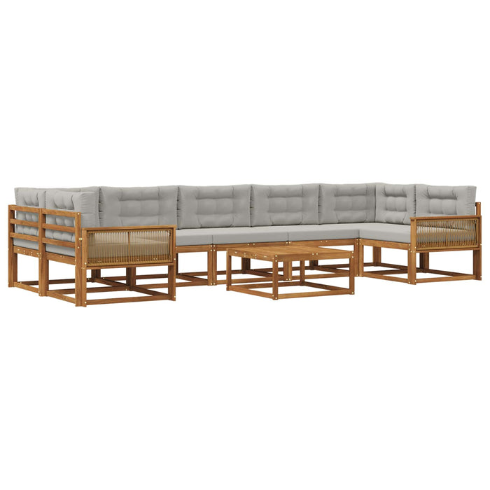 Set de canapele de exterior 8 pcs Natural și Gri deschis WALTI