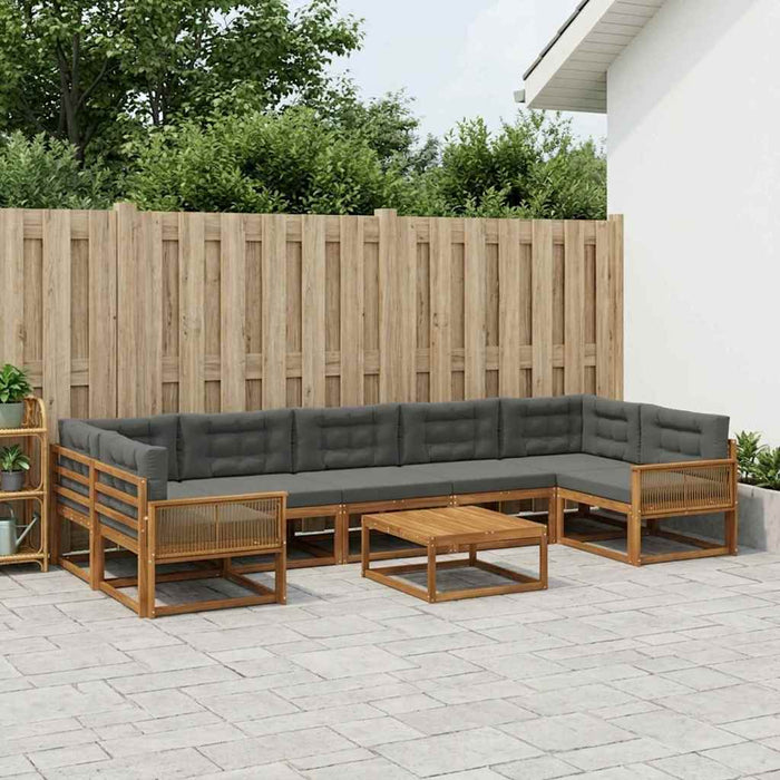 Set de canapele de exterior cu pernă 8 pcs Natural și Antracit WALTI