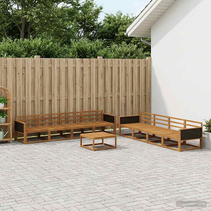 Set de canapele de exterior 9 pcs natural Lemn Solid de Acacia WALTI