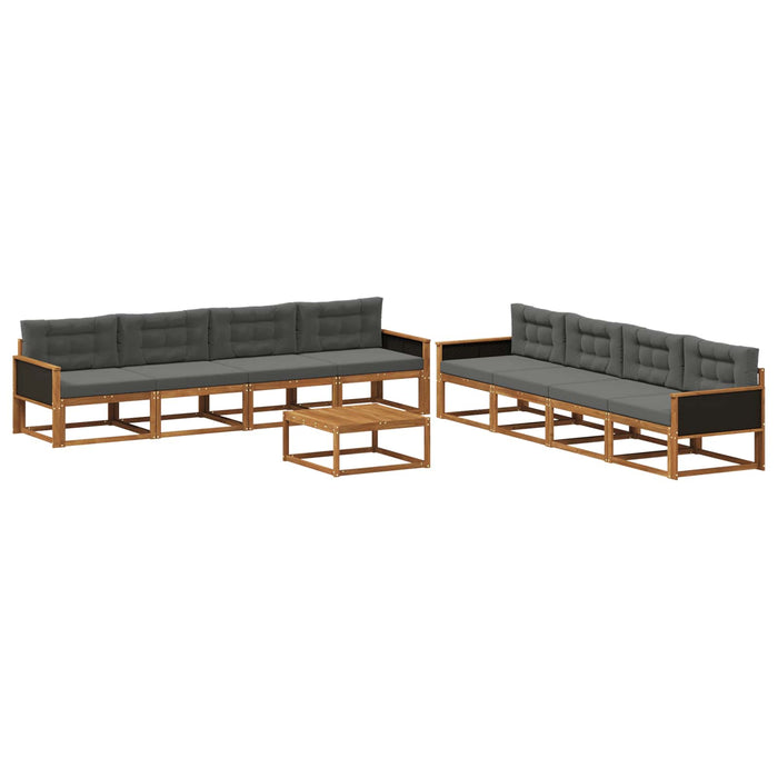 Set de canapele de exterior cu pernă 9 pcs Natural și Antracit WALTI