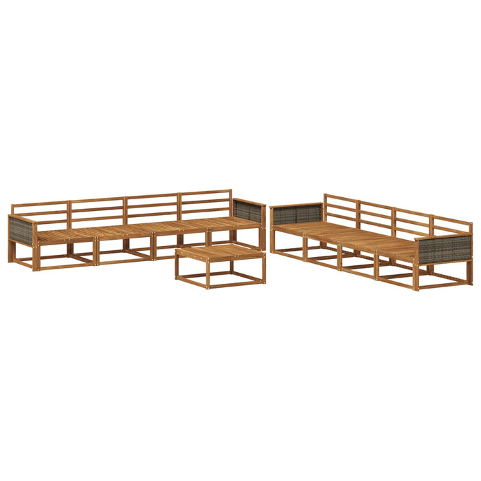 Set de canapele de exterior 9 pcs natural Lemn Solid de Acacia WALTI