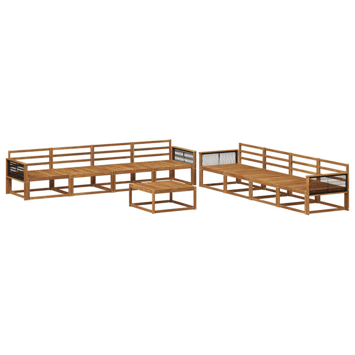 Set de canapele de exterior 9 pcs natural Lemn Solid de Acacia WALTI