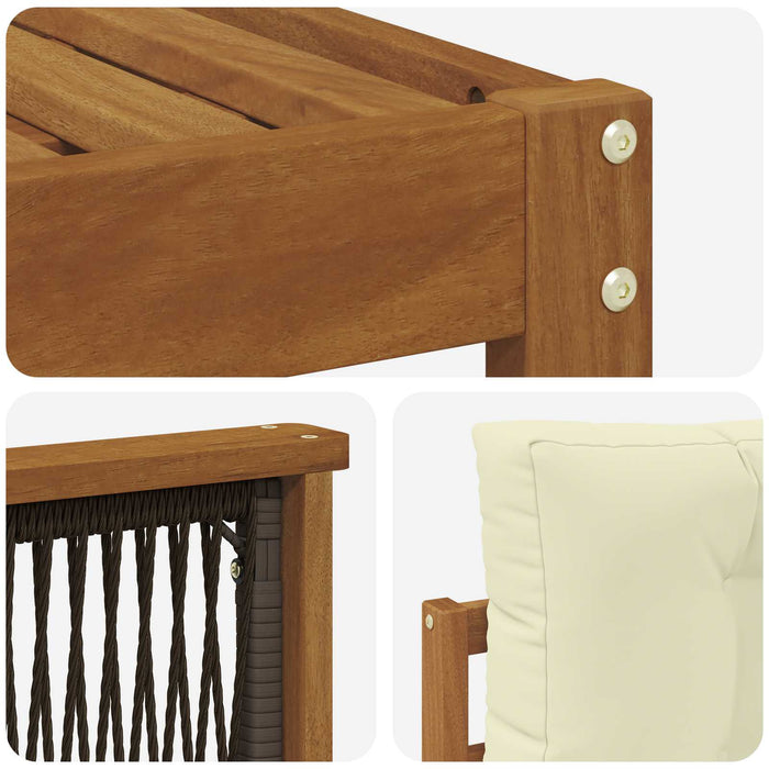 Set de canapele de exterior cu pernă 9 pcs Natural și Crem WALTI