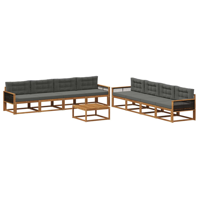 Set de canapele de exterior cu pernă 9 pcs Natural și Antracit WALTI