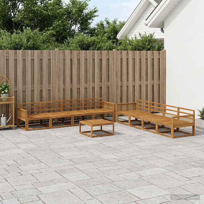 Set de canapele de exterior 9 pcs natural Lemn Solid de Acacia WALTI