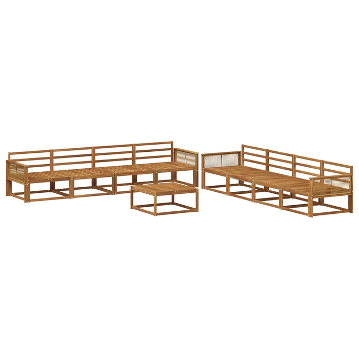 Set de canapele de exterior 9 pcs natural Lemn Solid de Acacia WALTI