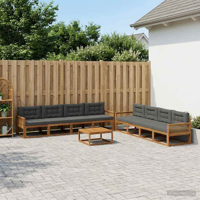 Set de canapele de exterior cu pernă 9 pcs Natural și Antracit WALTI