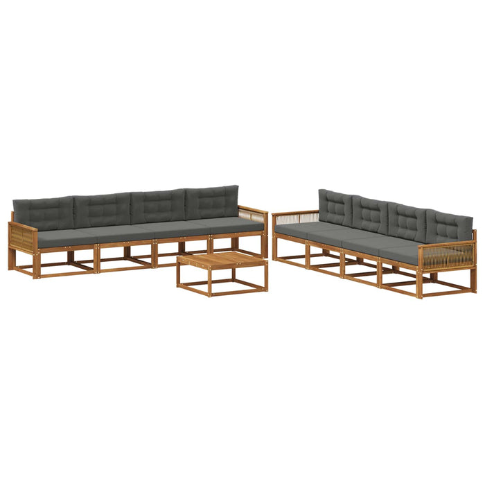 Set de canapele de exterior cu pernă 9 pcs Natural și Antracit WALTI