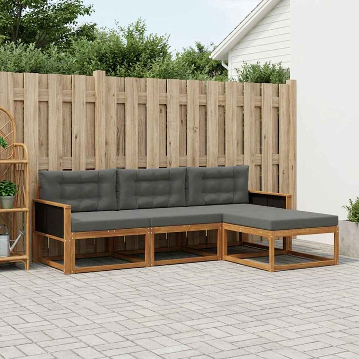 Set de canapele de exterior cu pernă 4 pcs Natural și Antracit WALTI