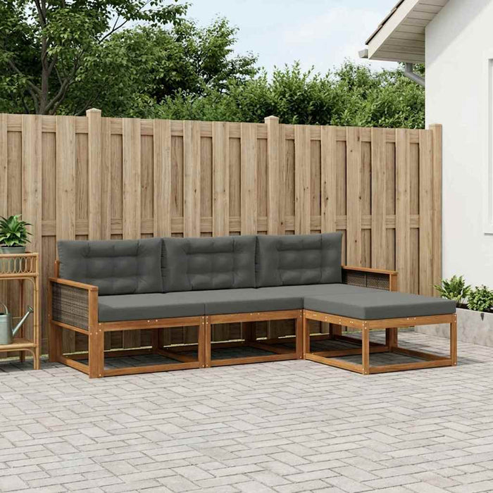 Set de canapele de exterior cu pernă 4 pcs Natural și Antracit WALTI
