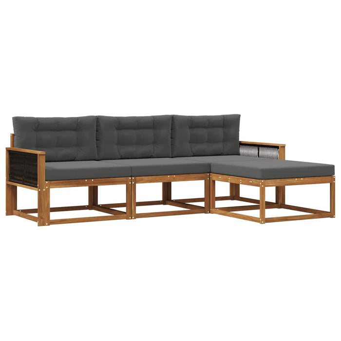 Set de canapele de exterior cu pernă 4 pcs Natural și Antracit WALTI