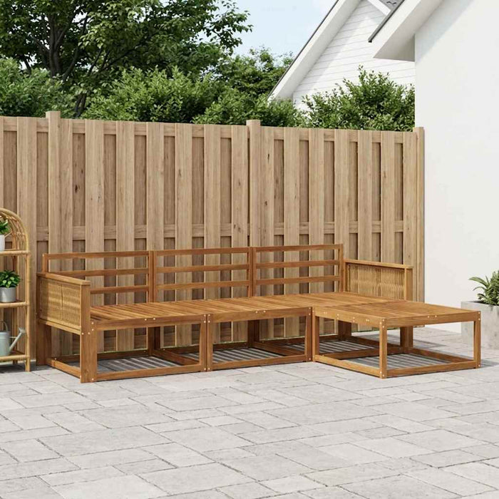 Set de canapele de exterior 4 pcs natural Lemn Solid de Acacia WALTI