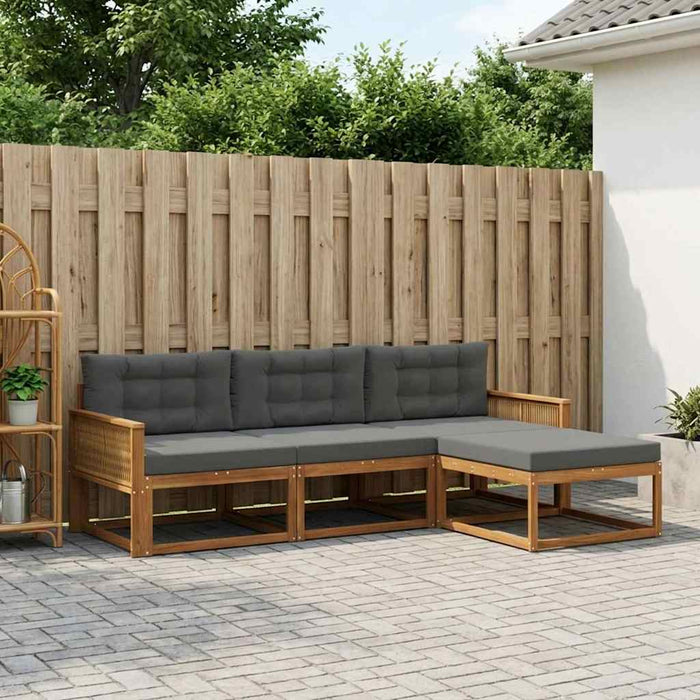 Set de canapele de exterior cu pernă 4 pcs Natural și Antracit WALTI