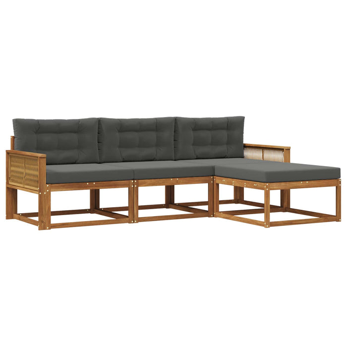 Set de canapele de exterior cu pernă 4 pcs Natural și Antracit WALTI