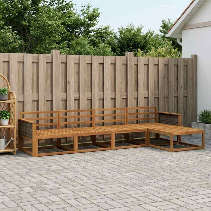 Set de canapele de exterior 5 pcs natural Lemn Solid de Acacia WALTI