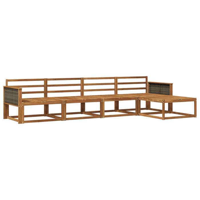 Set de canapele de exterior 5 pcs natural Lemn Solid de Acacia WALTI