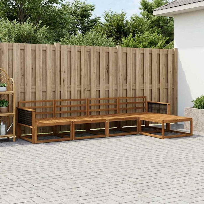 Set de canapele de exterior 5 pcs natural Lemn Solid de Acacia WALTI