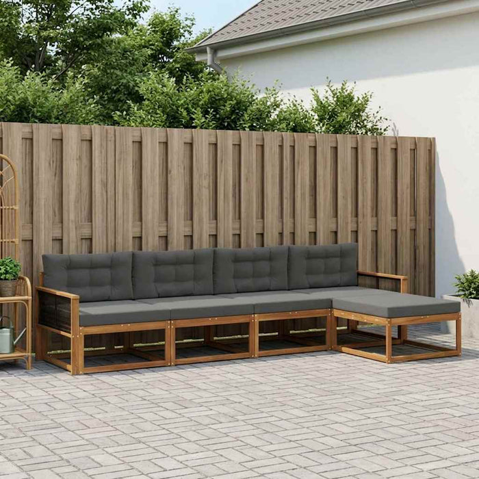 Set de canapele de exterior cu pernă 5 pcs Natural și Antracit WALTI