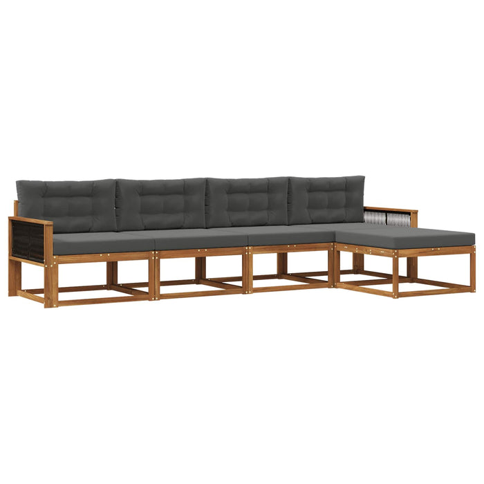 Set de canapele de exterior cu pernă 5 pcs Natural și Antracit WALTI